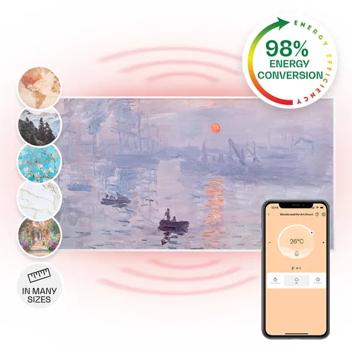 Klarstein Wonderwall Air Art Smart, încălzitor cu infraroșu, 120 x 60 cm, 700 W, aplicație, răsărit de soare