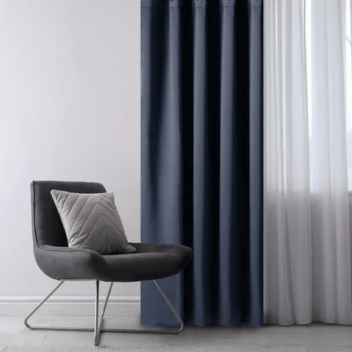 Restilo Draperie Blackout Oxford Pleat indigo, 140 x 245 cm, albastru