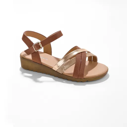 Sandale cu curea pe talpă wedge