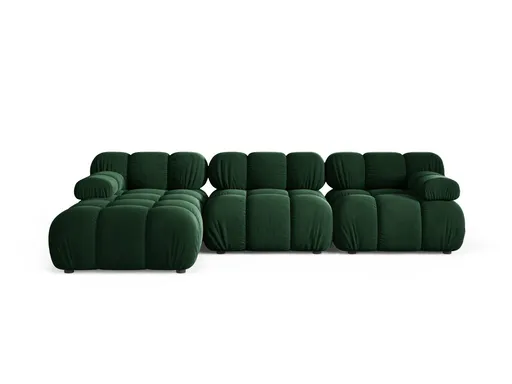Coltar modular stanga 4 locuri, Bellis-51, Micadoni Home, 282x155x70 cm, catifea, verde bottle