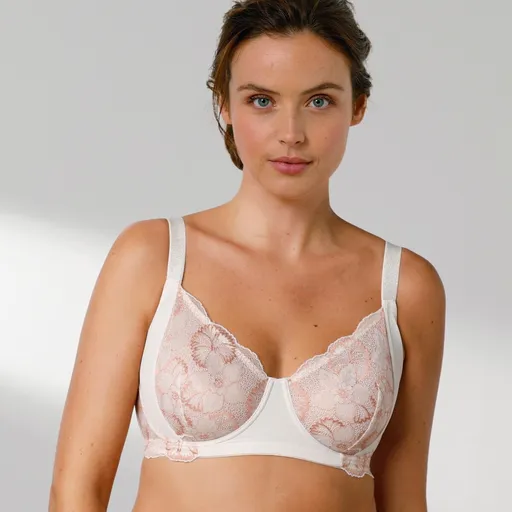 Sutien cu micșorare Pahala din dantelă bicoloră și microfibră, cu arcuri