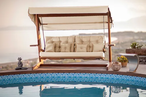 Balansoar de gradina 3 locuri, Hanah Home, Luna Deluxe 2600, Bej