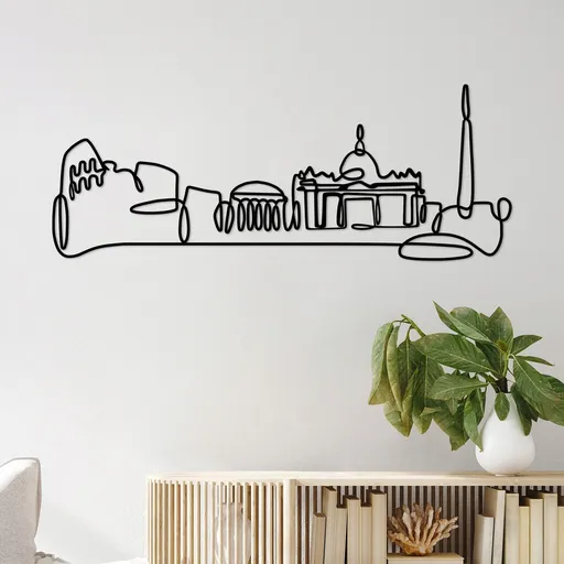 Decoratiune de perete, City, Grosime: 2 mm, Negru