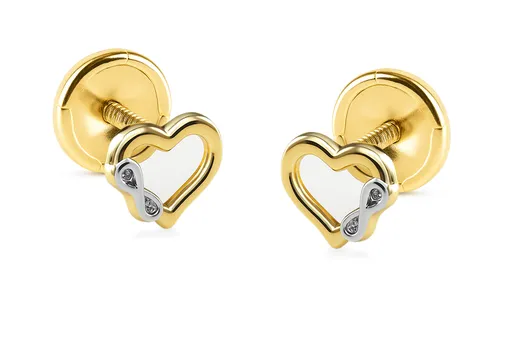 Brilio Cercei bicolori din aur „Inimă și infinit” 14/195.762/17