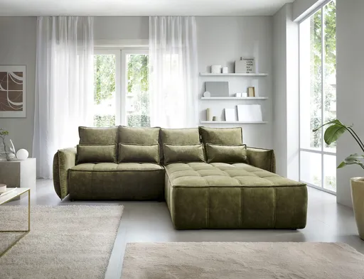 Coltar extensibil dreapta 4 locuri ELTAP, RT-33TOS, Campo, 265x196x88 cm, lemn/poliester, verde olive
