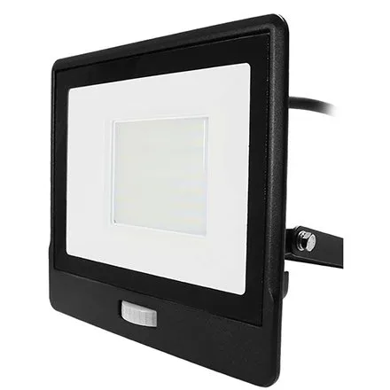 Reflector LED SMD 50W 6400K IP65 cu senzor miscare - negru V-TAC SKU-20291