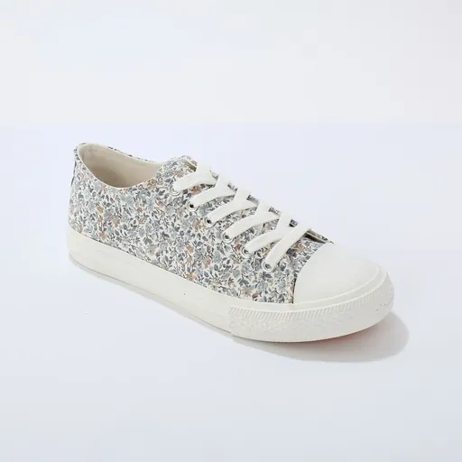 Adidași din pânză cu imprimeu floral, cu șireturi