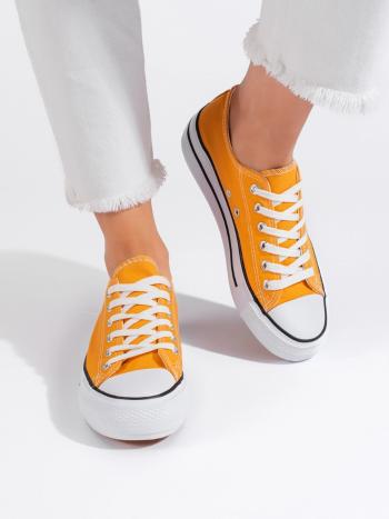 Frumoși adidași galbeni pentru femei fără toc