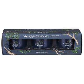 Yankee Candle Set de lumânări votive in sticlă Bayside Cedar 3 x 37 g