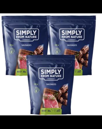 SIMPLY FROM NATURE Carnaciori recompense pentru caini, cu vita 3 x 200 g