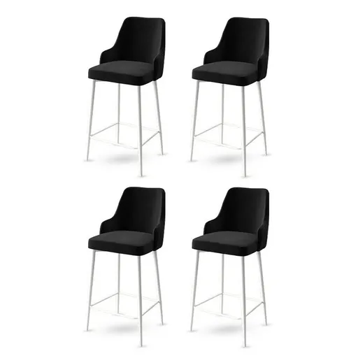 Set de scaune de bar Enox Black and White, 4 buc., negru, 4 buc
