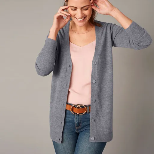 Pulover cu decolteu în V din lână de miel