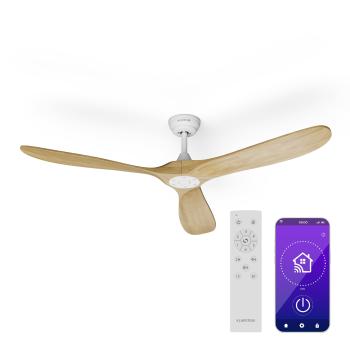 Klarstein Ventilator de tavan Bahama Breeze Smart Ceiling Fan, palete rotor din lemn masiv, telecomandă + control prin aplicație