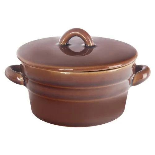 Orion Oală ceramică pentru untură cu capac 0,34 l