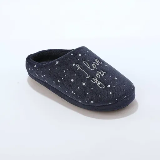 Papuci de fleece cu text brodat