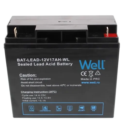 Acumulator plumb acid Well 12V 17AH, terminal L1