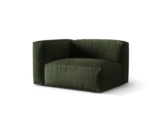 Modul stanga pentru canapea, 1 loc, Martina-120, Micadoni Home, 121x106x75 cm, catifea, verde