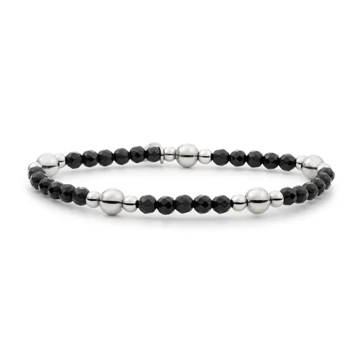 Sparkling Jewels Brățară cu mărgele cu onix negru BLK01S-G07