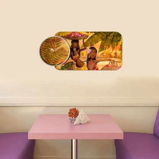 Ceas de perete, YMS-78, Dimensiune: 68 x 32 cm, Multicolor