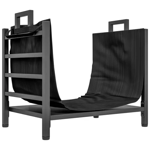 Outsunny Suport de Lemne, cu husă de transport din Oxford 600D, Capacitate 50 kg, 49x34x44 cm, Negru | Aosom Romania