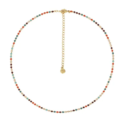 Preciosa Colier placat cu aur cu cristal ceh Choker Glowline Royal Lagoon 2570Y70