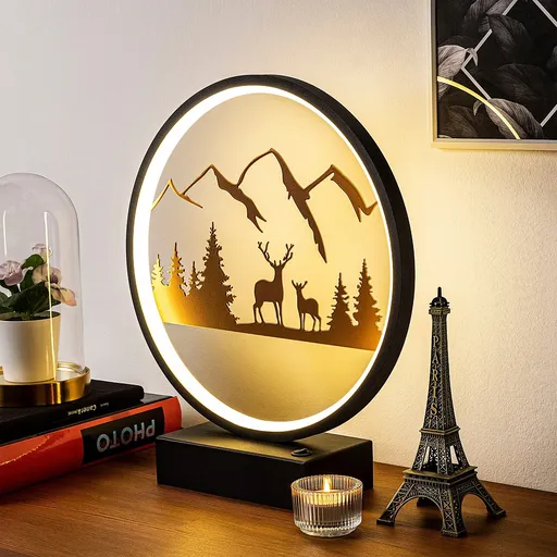 Lampa de masa, Opviq, 526SHD1131, Negru/Cupru