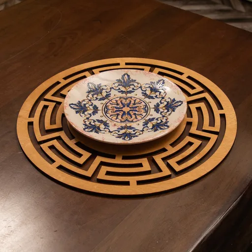 Set de covorașe de masă din lemn, Hermia, 790PYN1113, Dimensiune: 36 x 36 cm (4 bucăți), Miere