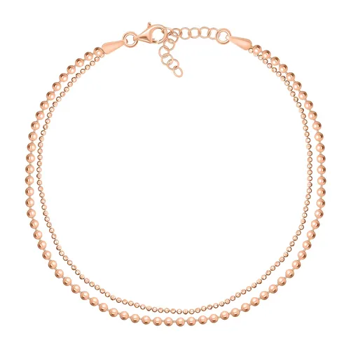 Brilio Silver Brățară dublă cu bile din bronz BRC118R