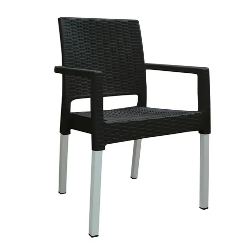 Scaun de grădină stivuibil Ratan Lux, antracit