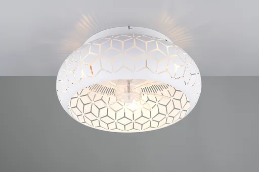 Plafoniera cu ventilator Bidar, RL, 50x22 cm, 10W, 3x E27, metal, alb mat