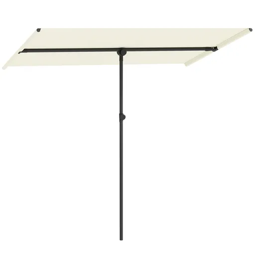 Outsunny Umbrelă de soare 180 de grade rotativă, înălțime reglabilă, umbrelă de grădină cu stâlp de aluminiu 150x205 cm Bej | Aosom Romania