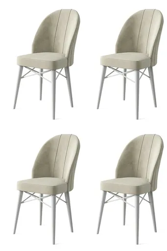 Set de scaune de sufragerie Ritim Cream and White,4 buc.