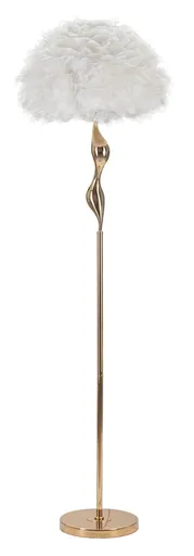 Lampadar Slim, Mauro Ferretti, Ø50 x 165 cm, 1 x E27, 40W, fier/textil, auriu/alb