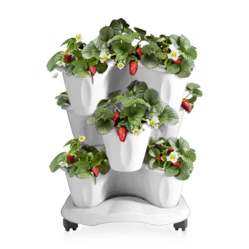 Cascadă flori Trifoglio cu rotile, albă, 40 x 51 x 40 cm, alb