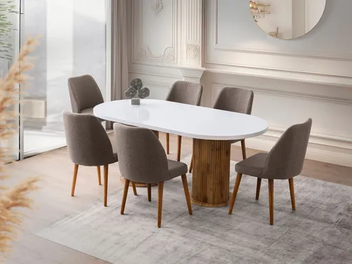 Masa, Hanah Home, Milas, 180x77x90 cm, Alb