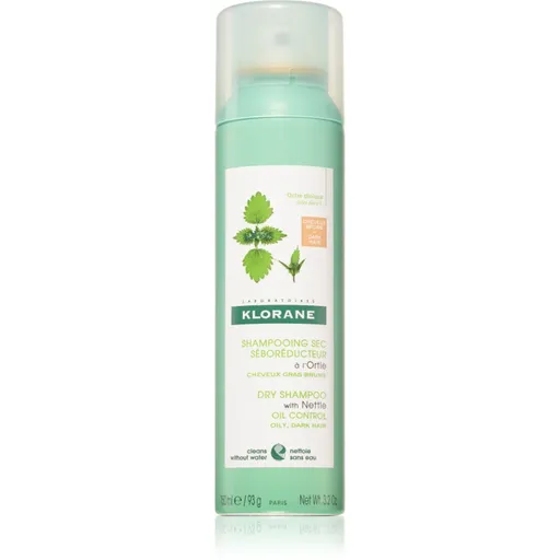 Klorane Nettle șampon uscat pentru păr gras și închis la culoare 150 ml