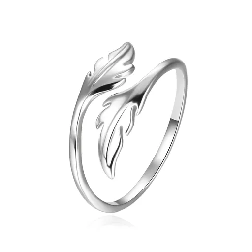 Agato Inel din argint cu design deschis și detalii în formă de frunze AGT-R49X 57 mm