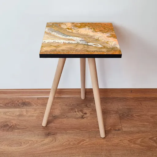 Masuta, Hanah Home, Shp77, 35x42x35 cm, Portocaliu / Bej / Alb