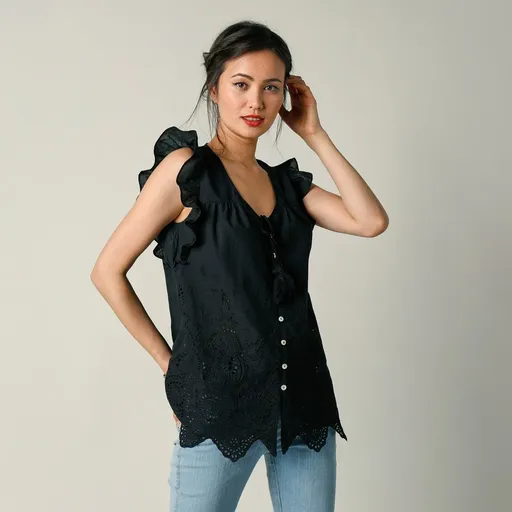 Bluză Madeira cu decolteu în V și fără mâneci