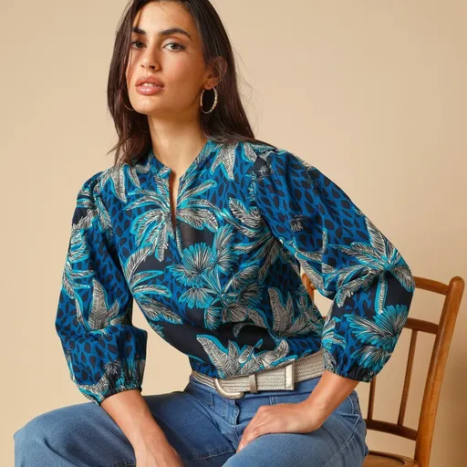 Bluză imprimată, bumbac organic