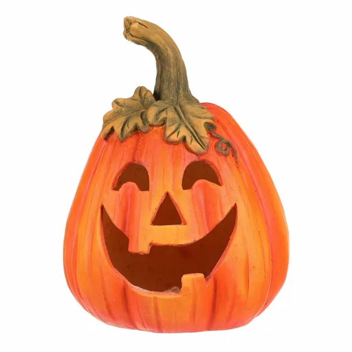 Decorațiuni LED de toamnă Dovleac intermitent cufață, 21 x 21 x 29 cm, ceramică