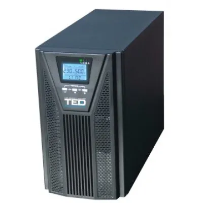 UPS 2000VA / 1800W Online dubla conversie, cu management, 4 x 9Ah, sinusoida pura, TED Electric TED003980