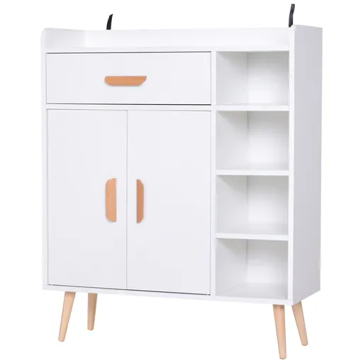HOMCOM Mobilier Multifuncțional Compact pentru Hol, 80x29.5x96cm, Design Modern, Alb | Aosom Romania