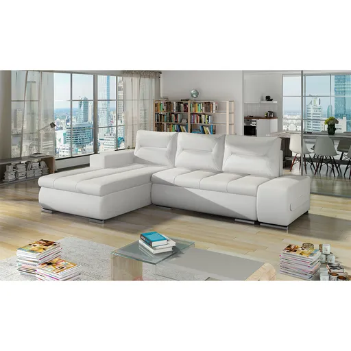 Coltar extensibil stanga 4 locuri ELTAP, Ov42, Ottavio, 275x180x85 cm, lemn/poliester, alb