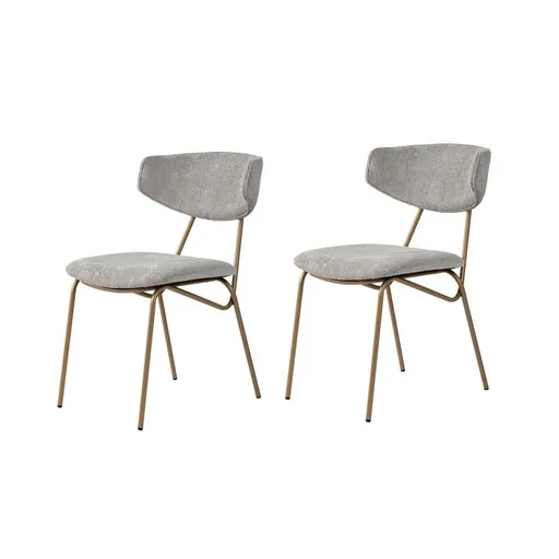 Set de scaune de sufragerie Nancy Grey and Gold, 2buc., gri