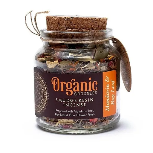 Tămâie organică Mandarin & Bay Leaf, în pahar