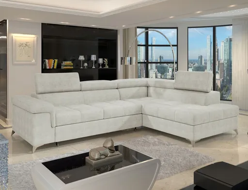 Coltar extensibil dreapta 4 locuri ELTAP, RT-01AMO, Eridano, 275x202x88 cm, lemn/poliester, bej deschis