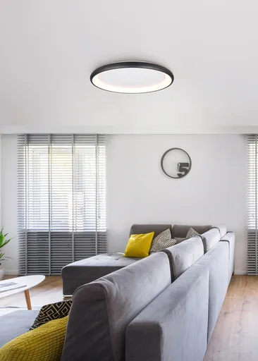 Plafoniera Cardona, TRIO, 75x9.5 cm, 59W, 1x SMD LED, metal, negru mat