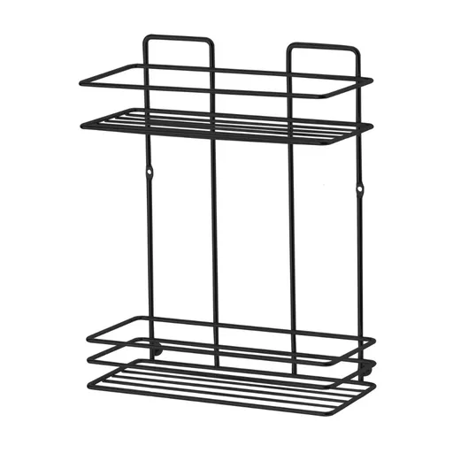 Etajera metalica pentru baie Metalife DS-719, 2 rafturi, 11x24x30cm, Negru