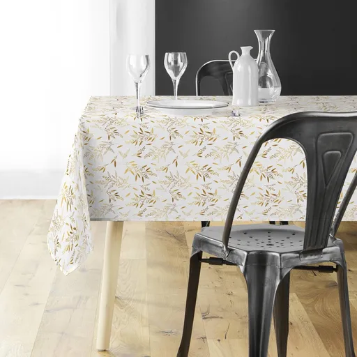 Față de masă cu motiv vegetal metalic